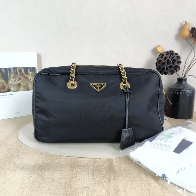 PRADA Shoulder Bag Shoulder Bag Black Nylon One Size 35 × 9 × 20 cm — cover view 6 of 6