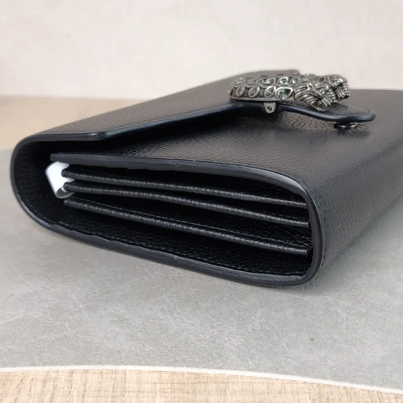 GUCCI Crossbody Bag Dionysus Collection Wallet woc Black Calfskin Mini 20 × 5 × 13 cm — detail view 8 of 13