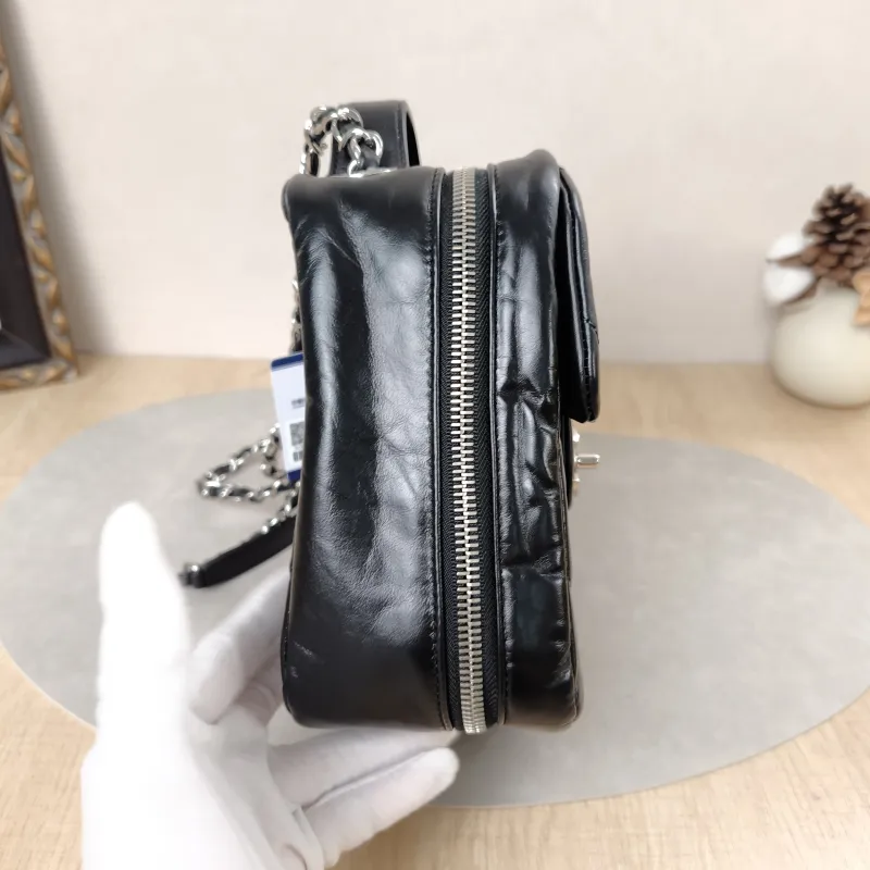 Chanel Crossbody Bag Camera Bag Black Waxed Leather17 × 8.5 × 18 cm — detail view 5 of 20