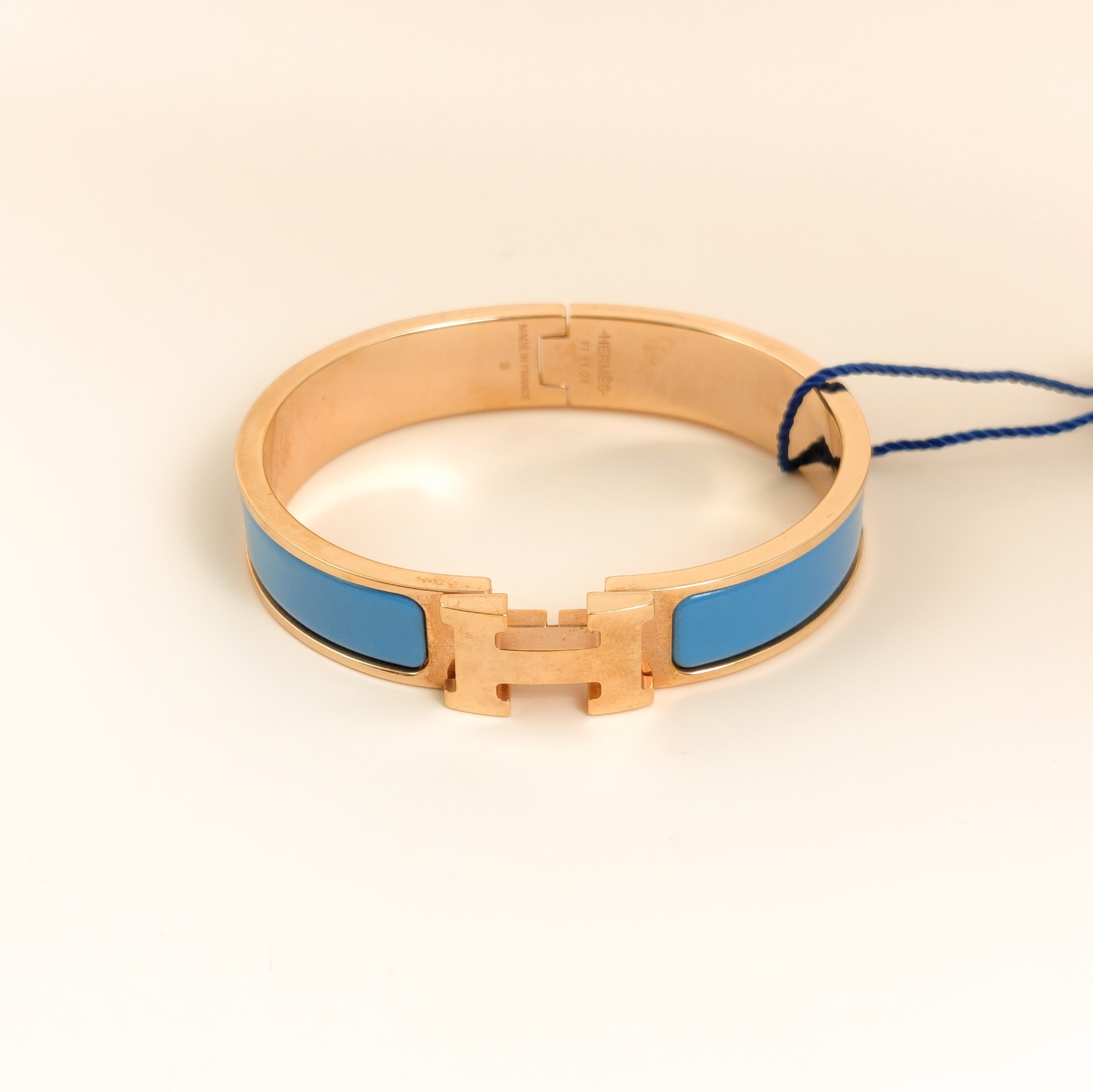 Hermès Bangle Clic HB angle Blue One Size16.5cm