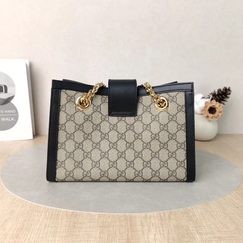 GUCCI Shoulder Bag Padlock Tote Black Monogram PVC Medium26 × 10 × 18 cm — cover view 6 of 6