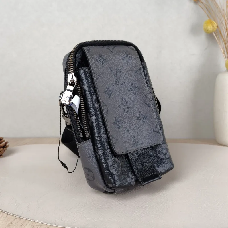 Louis Vuitton Crossbody Bag Double Phone Pouch Black Monogram PVC One Size 11 × 5 × 18 cm — cover view 4 of 5