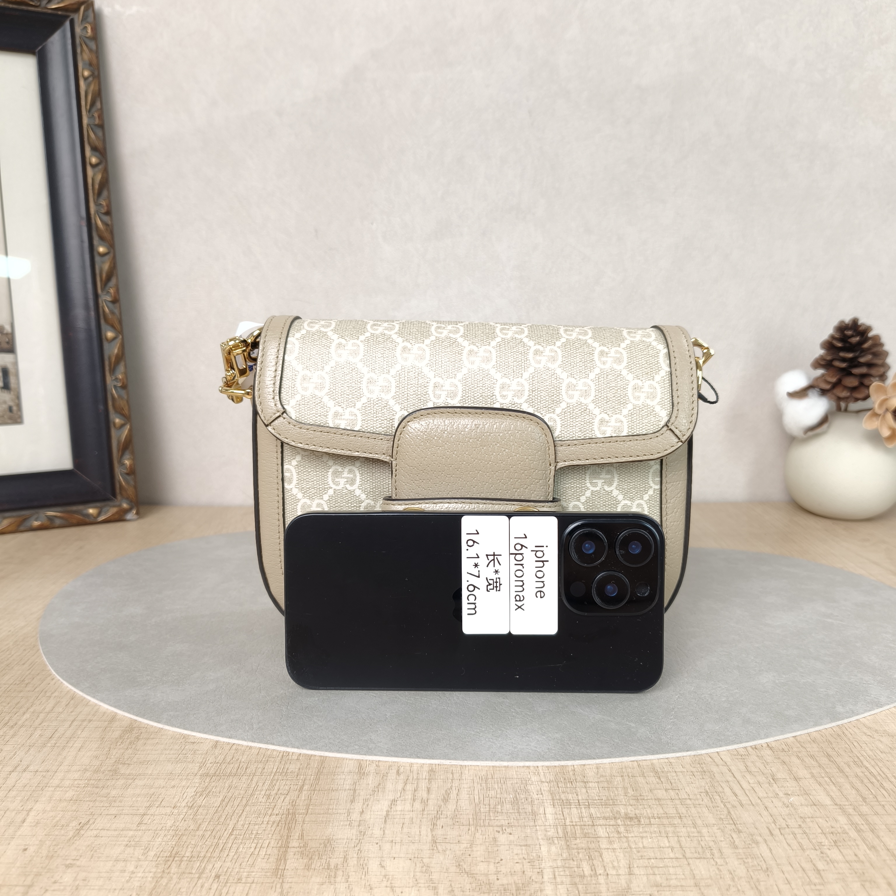 GUCCI Crossbody Bag Horsebit 1955 Horsebit Small White Monogram PVC Small20.5 × 5 × 14.5 cm — cover view 6 of 6