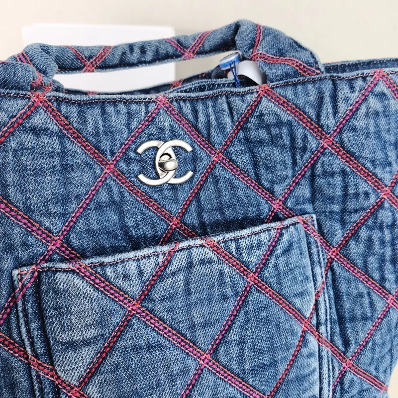 Chanel Shoulder Bag Tote Bag Blue One Size 30 × 12 × 30 cm — detail view 10 of 11