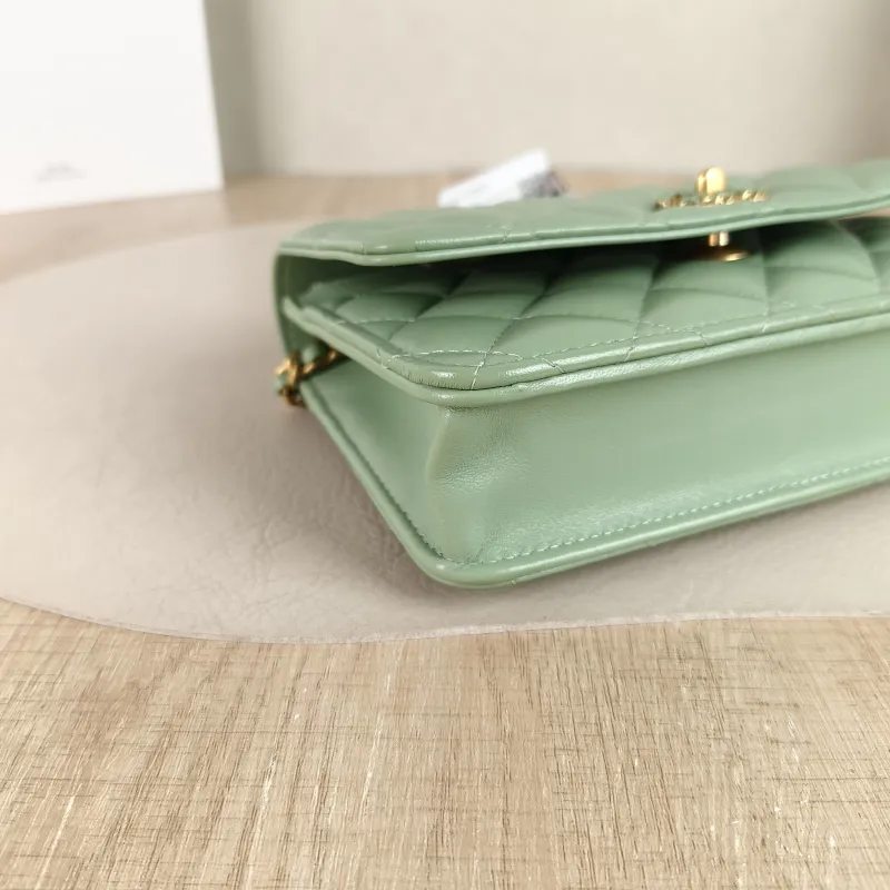 Chanel Crossbody Bag Edition woc Green Lambskin Mini 19.2 × 3.5 × 12.3 cm — detail view 3 of 13