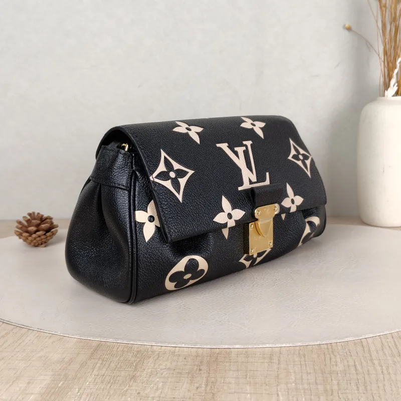 Louis Vuitton Crossbody Bag Favorite Black · White Empreinte Embossed Calfskin Medium 24 × 9 × 14 cm — cover view 2 of 5