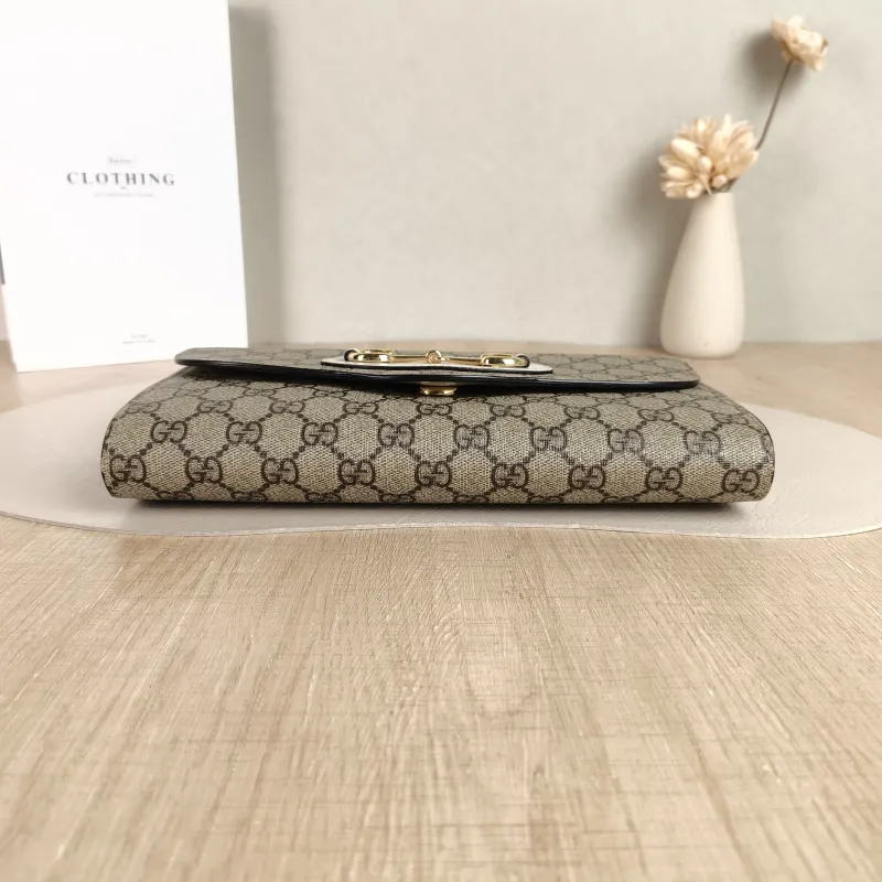 GUCCI Crossbody Bag Horsebit 1955 Two Straps woc Monogram PVC 26 × 3.2 × 16.5 cm — cover view 2 of 5
