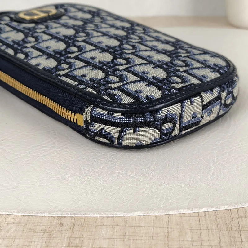 DIOR Top Handle Bag Blue Canvas One Size 10.5 × 2.5 × 18 cm — detail view 8 of 10