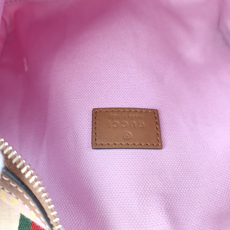 GUCCI Top Handle Bag Ophidia Pink Canvas One Size 20 × 12 × 13 cm — detail view 6 of 11