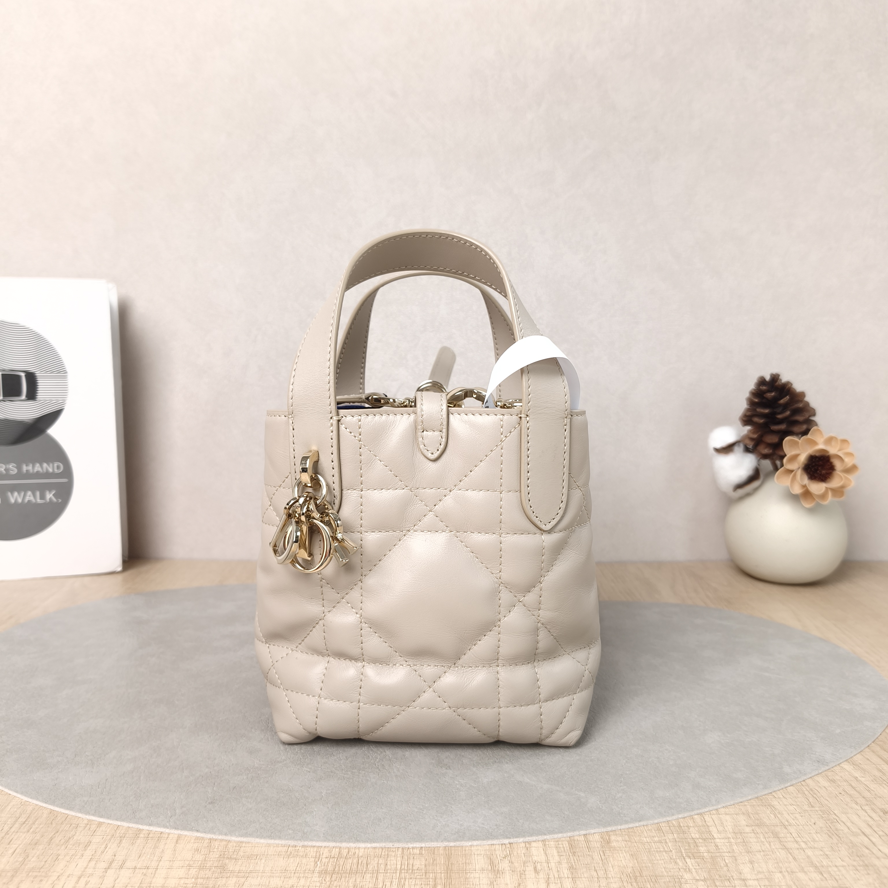 DIOR Top Handle Bag TOUJOURS Edition Beige Calfskinmini13 × 12 × 15 cm