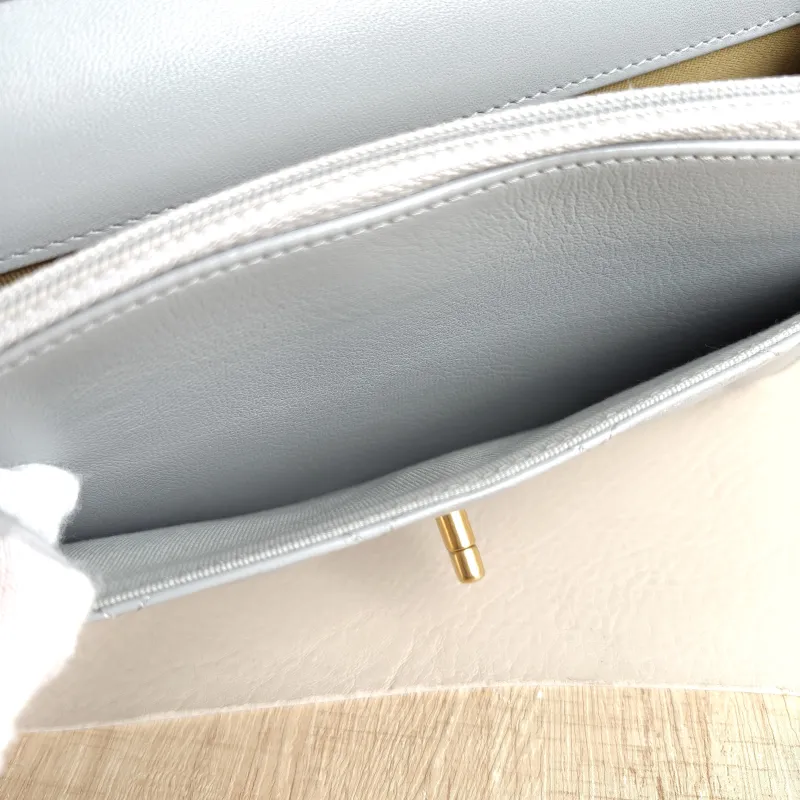 Chanel Crossbody Bag Classic Flap WOC CF WOCWOC Bag Grey Lambskin 19.2 × 3.5 × 12.3 cm Microchip Edition — detail view 7 of 14
