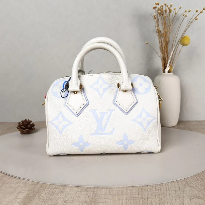 Louis Vuitton Crossbody Bag Speedy20 White · Blue Empreinte Embossed Calfskin Small 20.5 × 12 × 13.5 cm — cover view 4 of 5