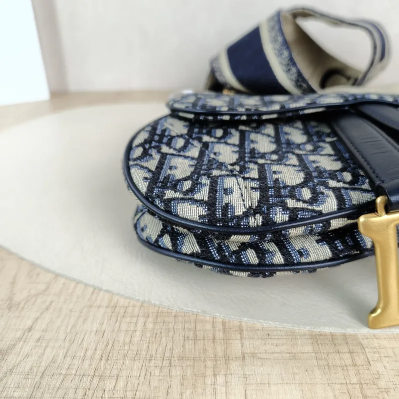 DIOR Top Handle Bag Saddle Blue Canvasmini19 × 6 × 15 cm — detail view 8 of 11