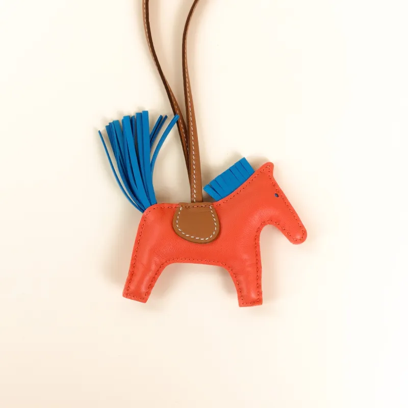 Hermès Charm Charm Red · Blue Lambskin Small — cover view 4 of 7