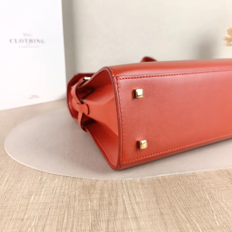 DELVAUX Crossbody Bag Tempete Top Handle Bag Red Calfskin Medium 27.5 × 9 × 23 cm — detail view 1 of 13
