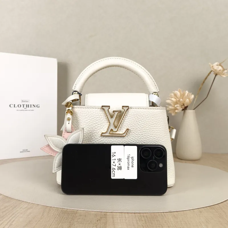 Louis Vuitton Crossbody Bag Capucines White Calfskinmini21 × 8 × 14 cm — cover view 5 of 6