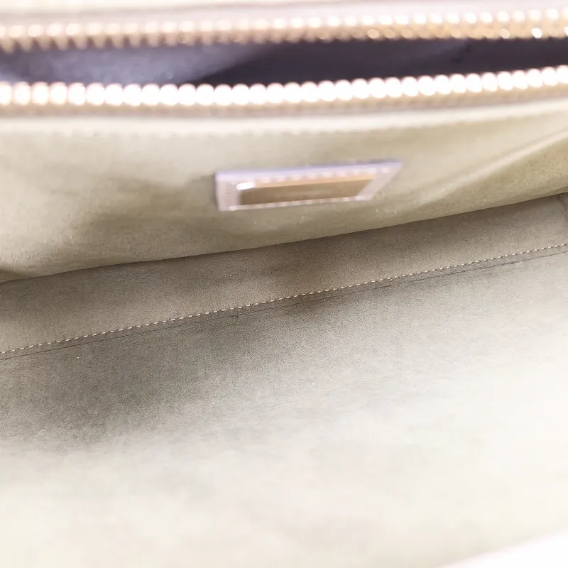 FENDI Top Handle Bag Peekaboo IS ee U Grey Calfskin Medium 33.5 × 13 × 25.5 cm — detail view 11 of 12