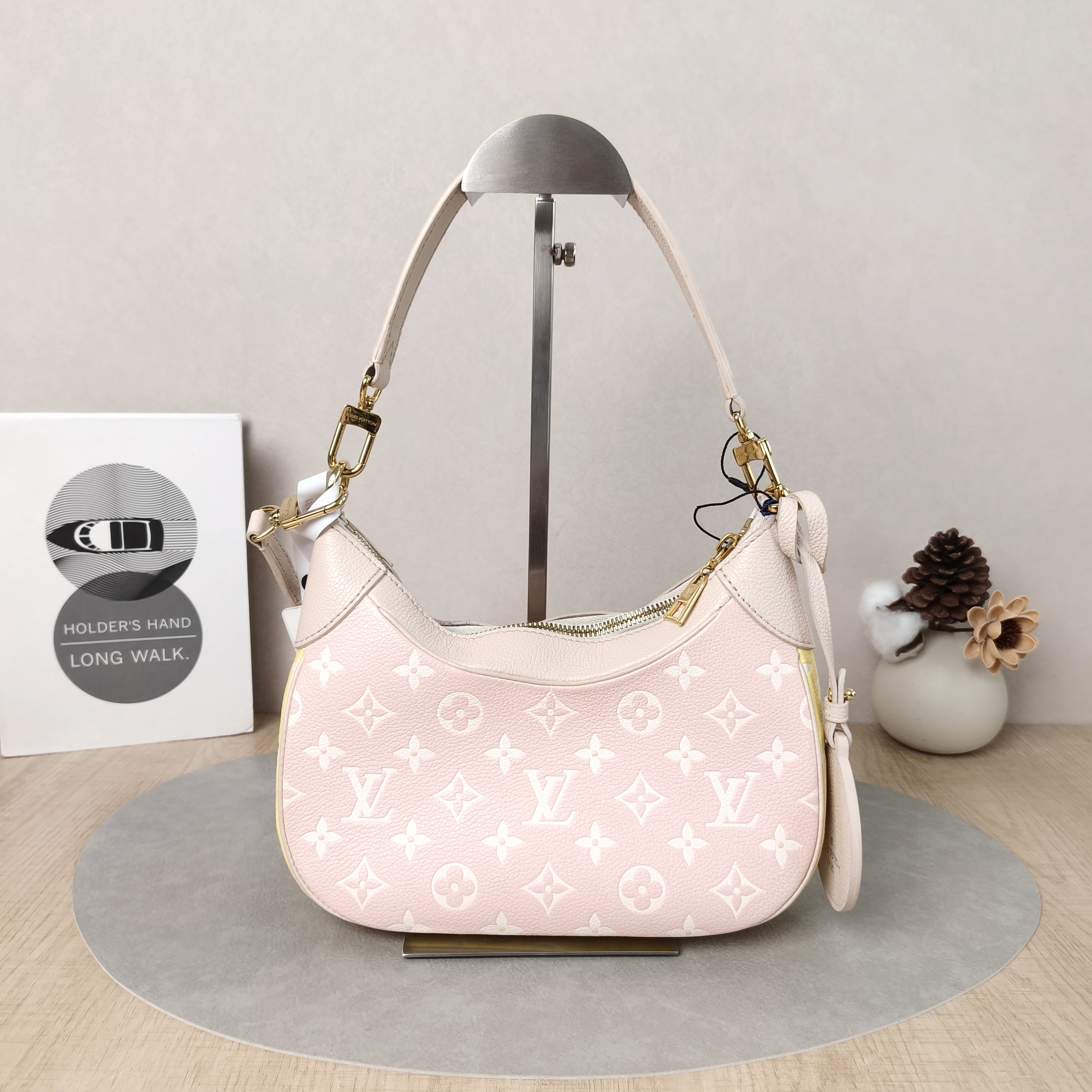 Louis Vuitton Shoulder Bag Bagatelle Pink · White · Yellow Empreinte Embossed Calfskin Monogram Small24 × 7 × 18 cm