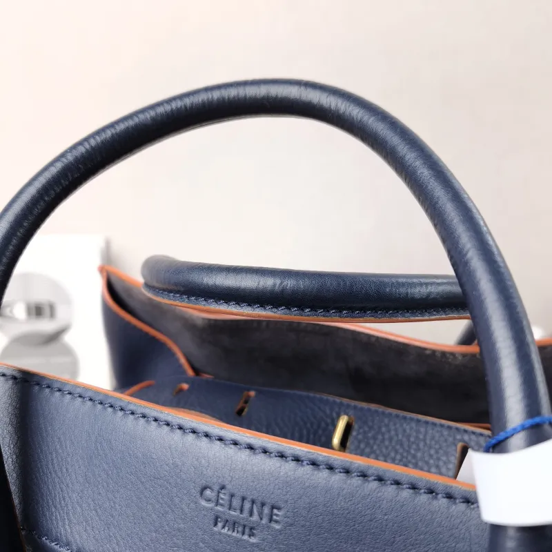 CELINE Top Handle Bag Luggage Phantom Navy Calfskin Medium30 × 24 × 28 cm — detail view 12 of 12