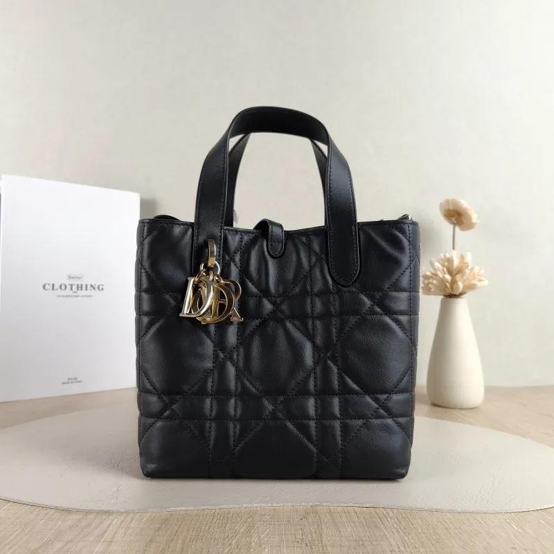 DIOR Shoulder Bag TOUJOURS Edition Black Calfskin Small 18.5 × 12 × 18.5 cm