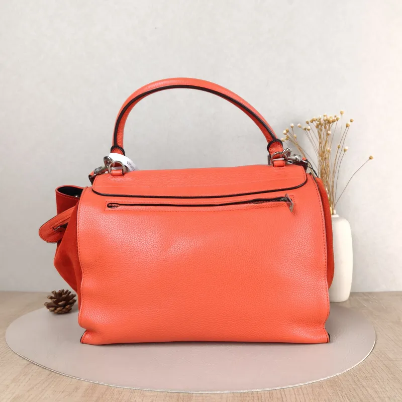 CELINE Crossbody Bag Trapeze Red Calfskin 30 × 17 × 23 cm — cover view 4 of 5