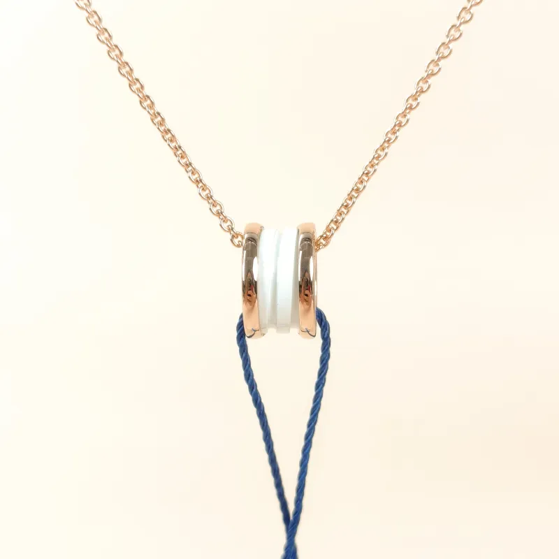 Bvlgari Necklace B.ZERO1Collection White Rose Gold 18KR ose Gold One Size 45cm