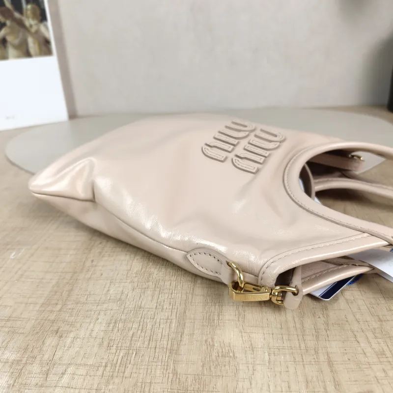 Miumiu Shoulder Bag IVY Tote Shopping Tote Pink Calfskin Mini 20*24 — detail view 2 of 11
