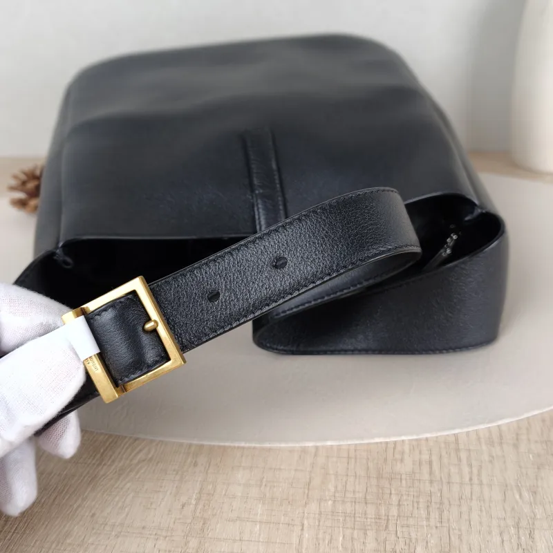 SAINT LAURENT Shoulder Bag LE 5 À 7 Hobo Black Calfskin Small 22 × 8.5 × 23 cm — detail view 9 of 9