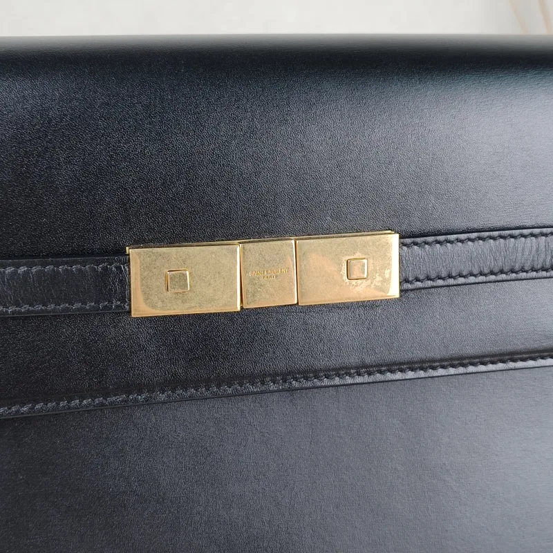 SAINT LAURENT Shoulder Bag MANHATTAN Black Calfskin Medium29 × 20 × 7 cm,5 — detail view 10 of 11