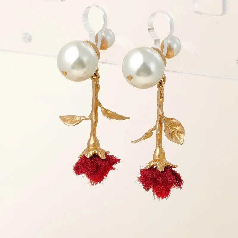 DIOR Jewelry · Earrings Red Pearl One Size — cover view 10 of 10