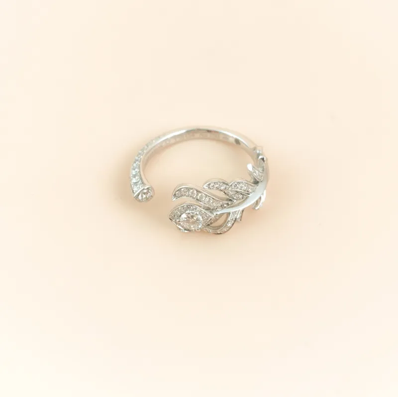 BOUCHERON Ring Plume de Paon Ring White Gold Diamond18KW hite Gold One Size 52