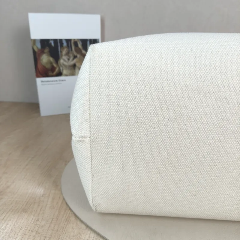 CELINE Top Handle Bag cabas logo tote White Canvas Large 34 × 20 × 33 cm — detail view 5 of 10