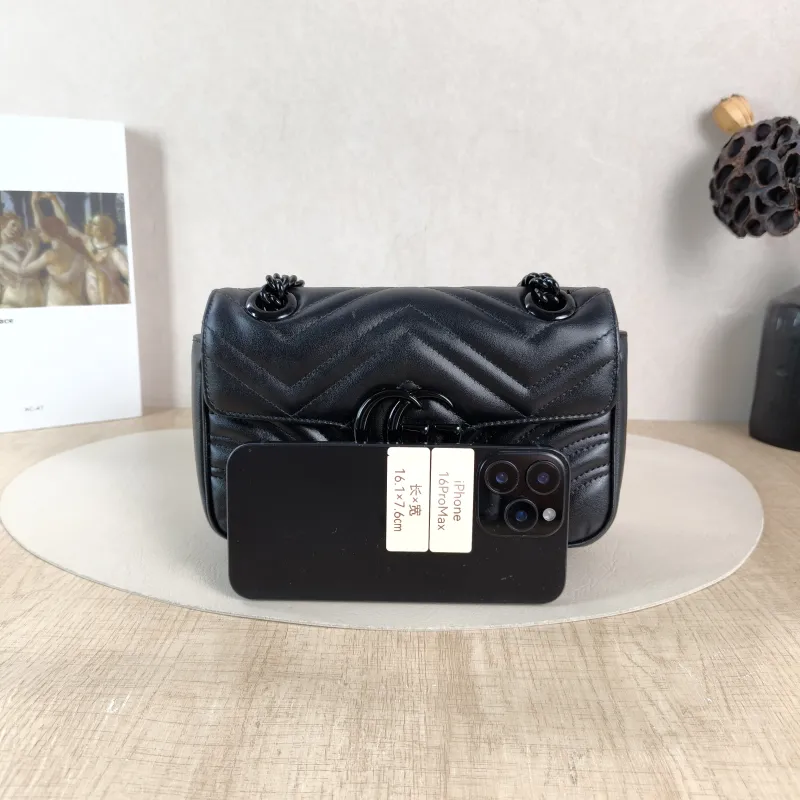 GUCCI Crossbody Bag GG Marmont So Black Marmont So Black Black CC alfskin Small 22 × 6 × 13 cm — cover view 5 of 5