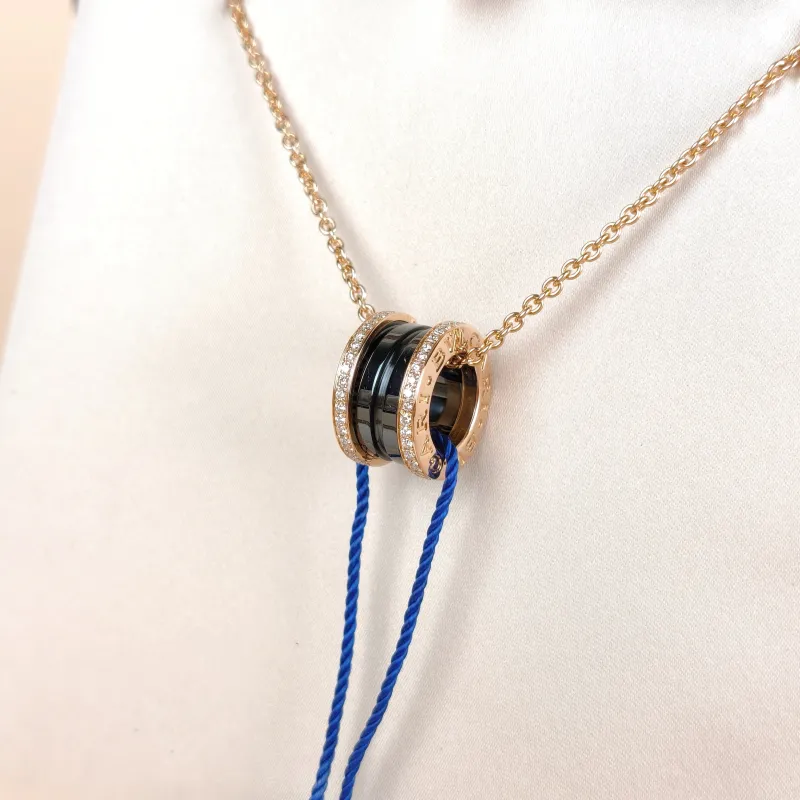 Bvlgari Necklace B.ZERO1Collection Black Pavé Diamond Rose Gold Rose Gold Diamond18KR ose Gold One Size 45cm — cover view 7 of 11