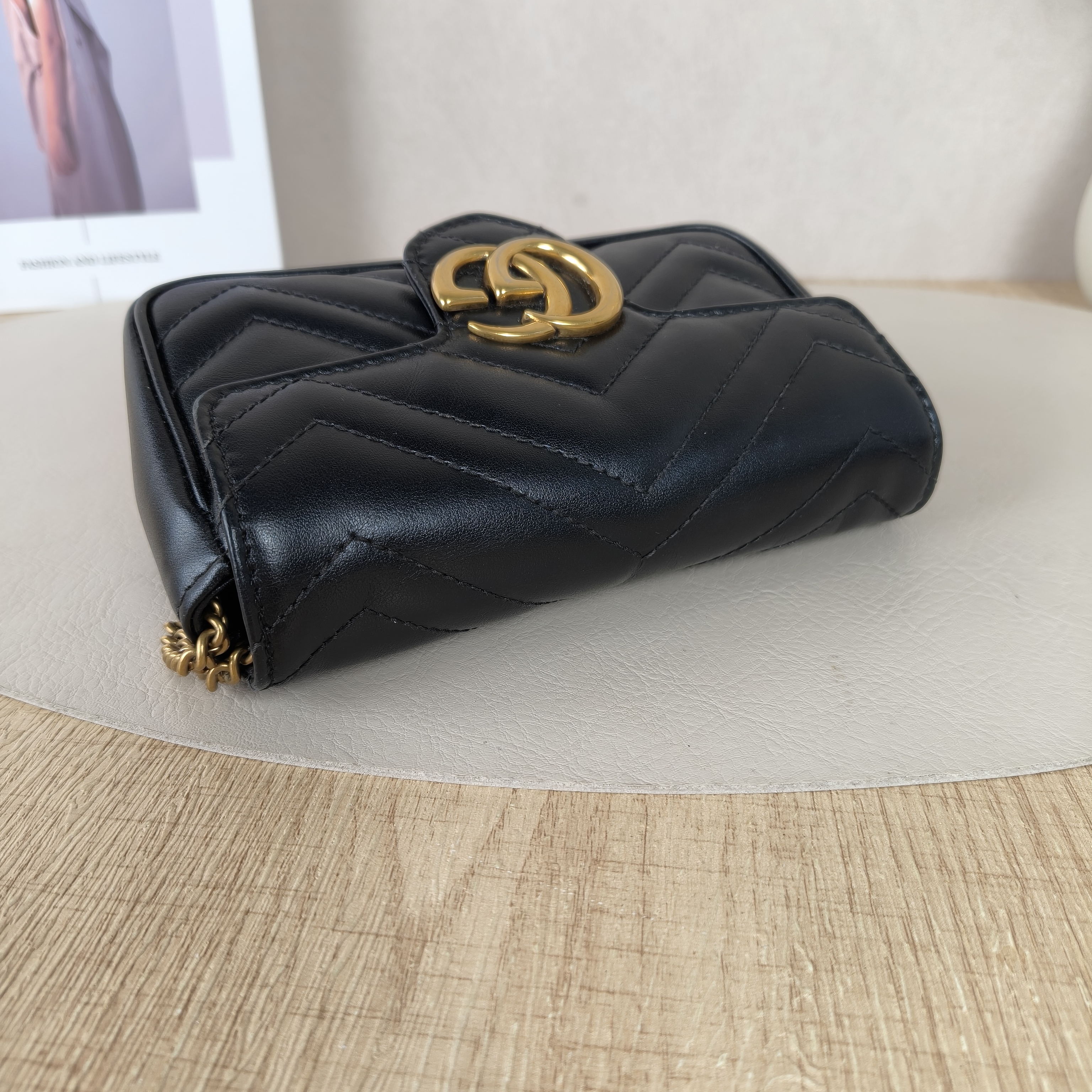 GUCCI Crossbody Bag GG Marmont Mini Marmont Mini Black Calfskinmini16.5 × 4.5 × 9.5 cm — cover view 2 of 11