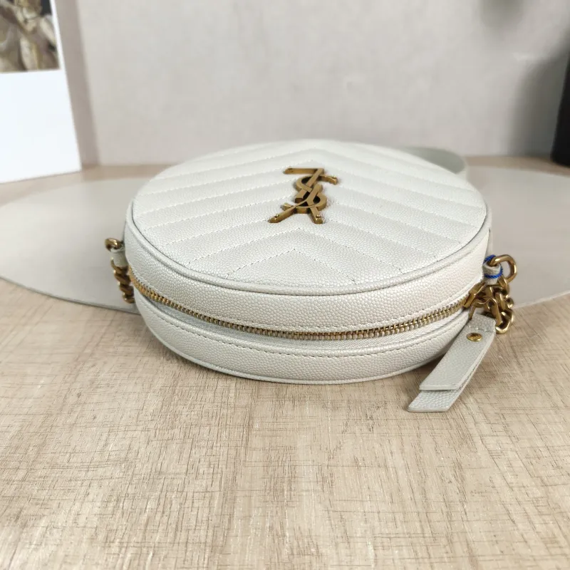 SAINT LAURENT Crossbody Bag VINYLE Camera Bag White Grained Calfskin Small 17 × 5.5 × 17 cm — detail view 1 of 10