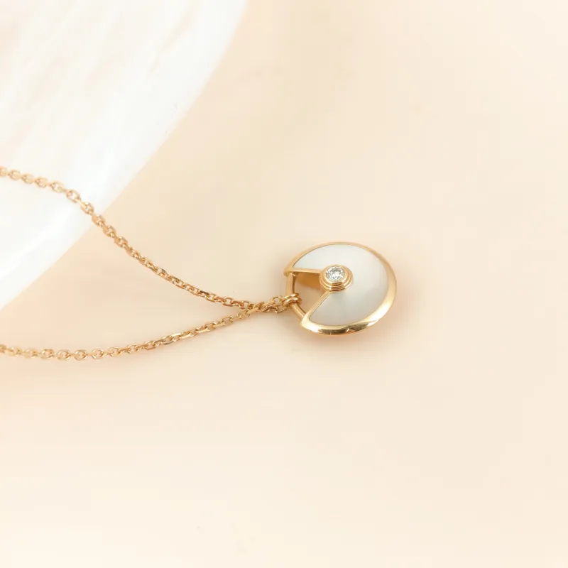 CARTIER Necklace Amulette de Necklace Pearl · White Mother-of-Pearl 18KY ellow Gold Small 40cm — cover view 10 of 10
