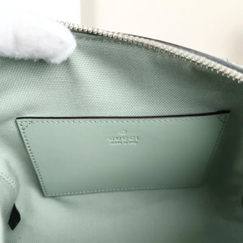 GUCCI Top Handle Bag Ophidia Green Canvas One Size 21 × 11 × 13 cm — detail view 4 of 11
