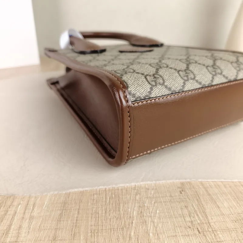 GUCCI Crossbody Bag GG Retro Collection Tote Bag Brown PVC Mini 16 × 7 × 20 cm — detail view 1 of 10