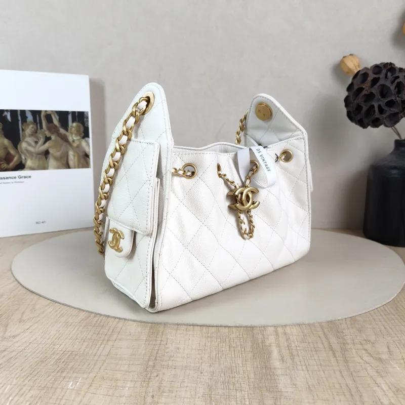 Chanel Crossbody Bag 25Bag White Gold Grained Calfskin Mini 22 × 12.5 × 20 cm — cover view 3 of 6