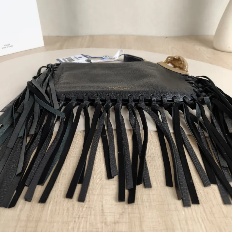 Valentino Clutch Clutch Black Calfskin One Size23*14 — cover view 2 of 4