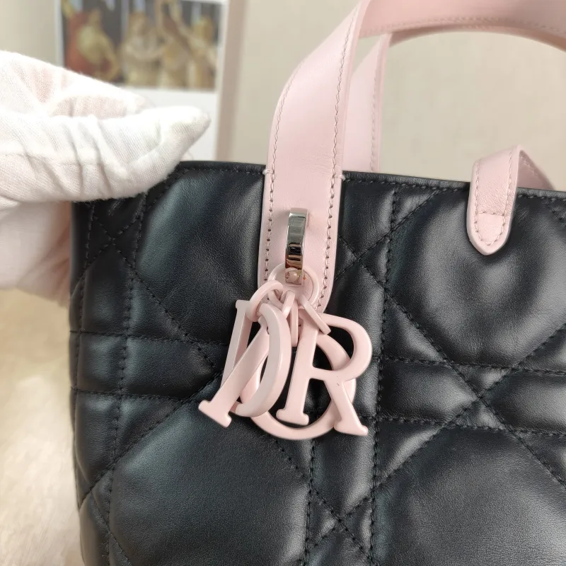DIOR Top Handle Bag TOUJOURS Edition Black Pink Calfskin Small 18.5 × 12 × 18.5 cm — detail view 2 of 11