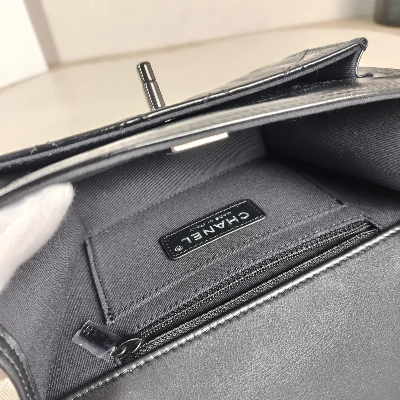 Chanel Crossbody Bag 23s Messenger Bag Black Waxed Leather Mini 19.5 × 6 × 13 cm — detail view 11 of 12