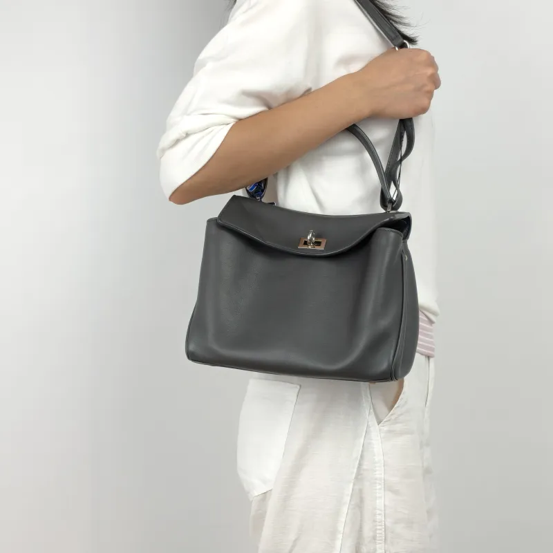 BALENCIAGA Crossbody Bag RODEO Grey Calfskinmini23 × 10 × 17 cm — on-model view 2 of 3