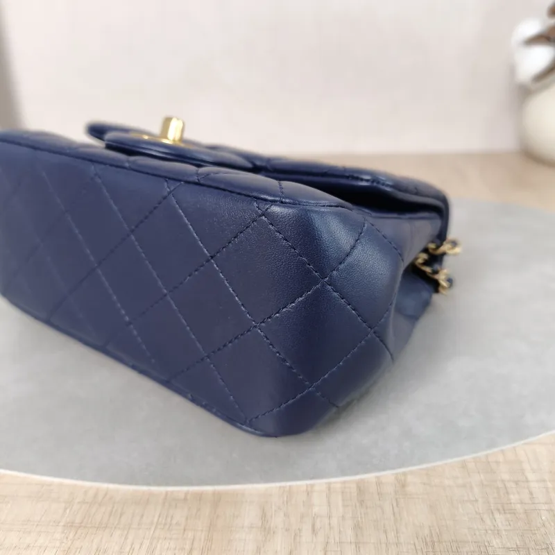 Chanel Crossbody Bag Blue Lambskin 17 × 8 × 13.5 cm — detail view 11 of 11