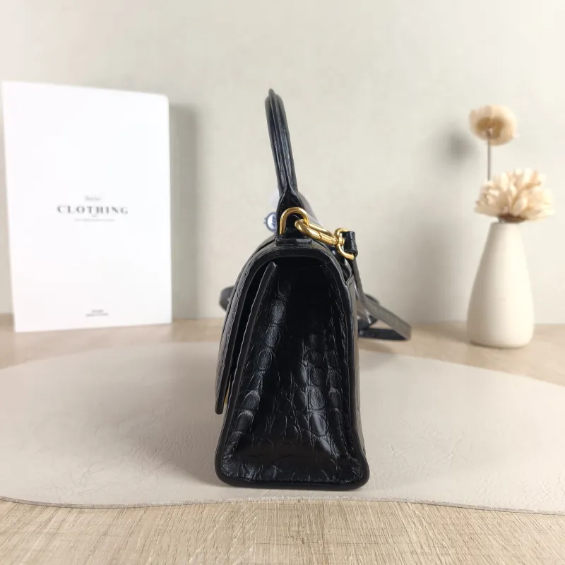 BALENCIAGA Crossbody Bag Hourglass Hourglass Bag Black Calfskin XS 19 × 8 × 13 cm — detail view 2 of 9