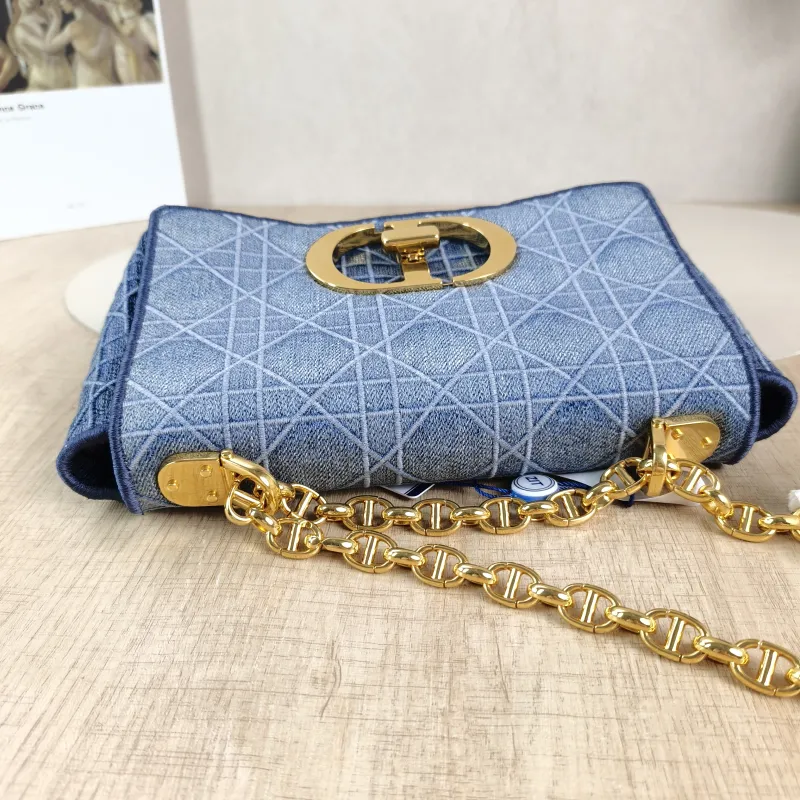 DIOR Crossbody Bag Caro Chain Bag Blue Small 20 × 7 × 13.5 cm — detail view 9 of 14