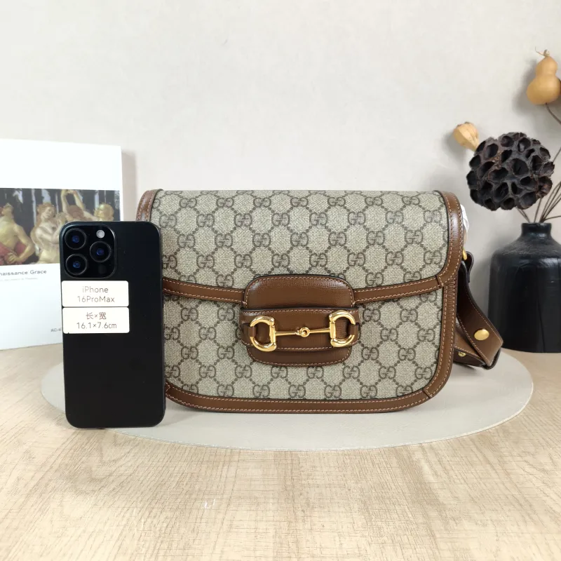 GUCCI Shoulder Bag Horsebit 1955 Horsebit Medium Monogram PVC Medium25 × 8 × 18 cm — cover view 2 of 5