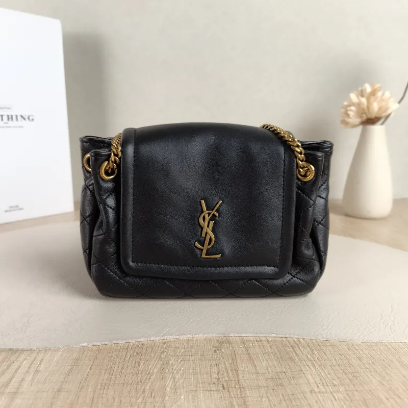 SAINT LAURENT Crossbody Bag NOLITA Black SL ambskinmini18 × 6 × 13 cm