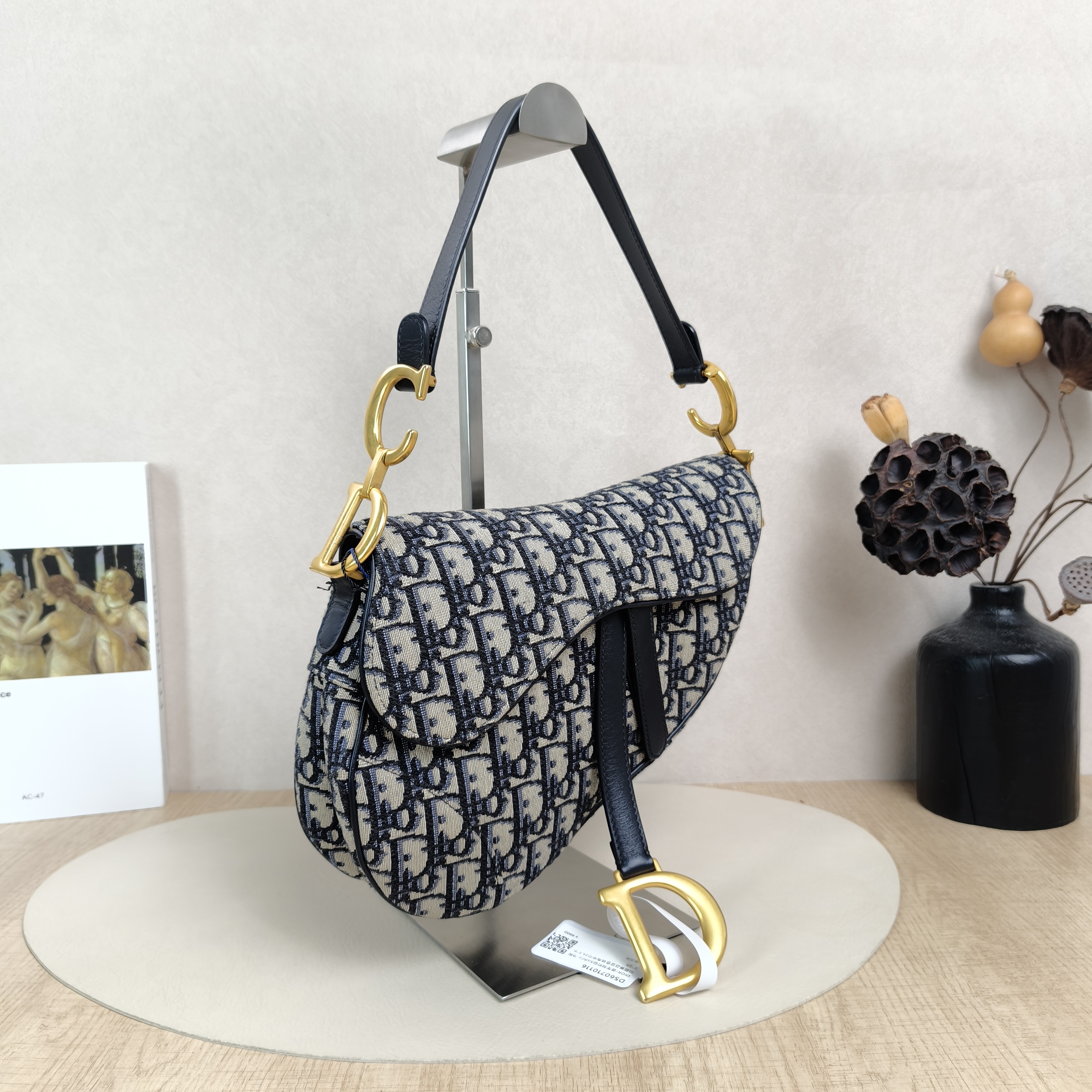 DIOR Crossbody Bag Saddle Shoulder Strap Edition Blue Canvas Medium25.5 × 6.5 × 20 cm — cover view 6 of 6